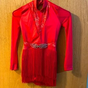Red Dance Outfit, tassel bottom.
